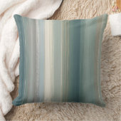 Blue Green Abstract Coastal Stripe クッション (ブランケット)