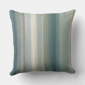 Blue Green Abstract Coastal Stripe クッション (裏面)