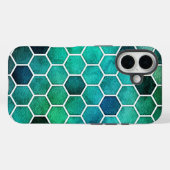 Blue, Green and Aqua Hexagonal Phone Cover Case-Mate iPhoneケース (裏面 (横))