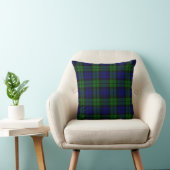 Blue Green and Black Tartan Plaid Pattern クッション (椅子)