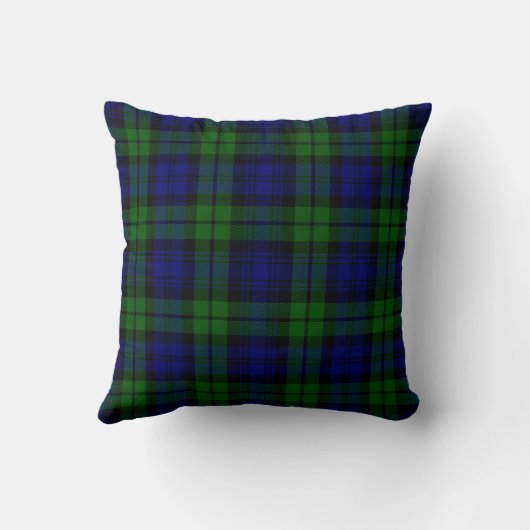 Blue Green and Black Tartan Plaid Pattern クッション (裏面)