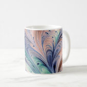  blue, green, and peach marbling コーヒーマグカップ (正面右)