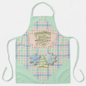 Blue Green and Pink Plaid  Grandma's Kitchen エプロン (正面)