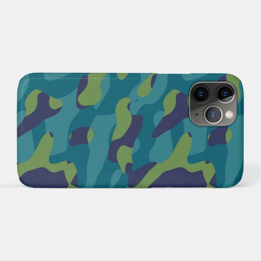 Blue Green and Teal Camo Abstract Case-Mate iPhoneケース (裏面(横))