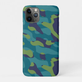 Blue Green and Teal Camo Abstract iPhone 11 Proケース