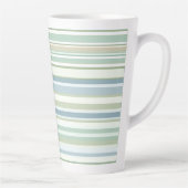 Blue Green and white stripes カフェラテマグ (右)