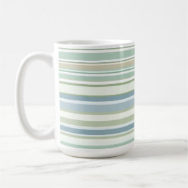 Blue Green and white stripes コーヒーマグカップ