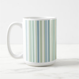 Blue Green and white stripes コーヒーマグカップ