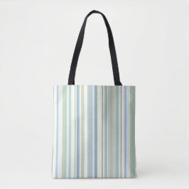 Blue Green and white stripes トートバッグ