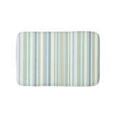 Blue Green and white stripes バスマット (正面)