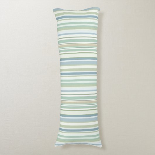 Blue Green and white stripes ボディピロー (正面縦)