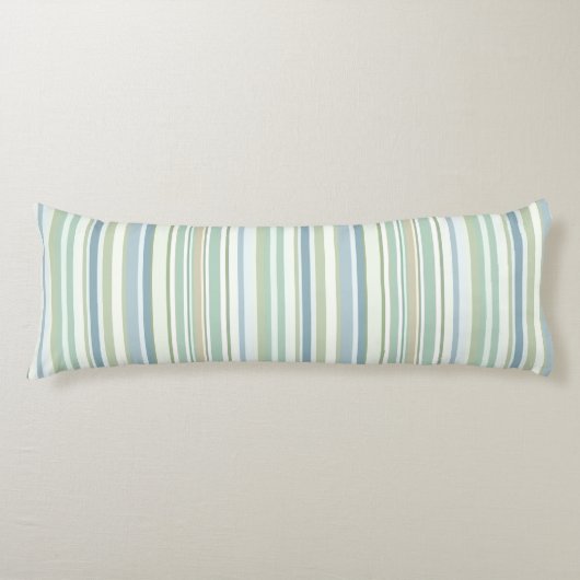 Blue Green and white stripes ボディピロー (正面)