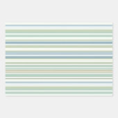 Blue Green and white stripes ラッピングペーパーシート (正面)