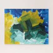 Blue, Green, and Yellow Abstract Brushstrokes ジグソーパズル (横)