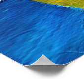 Blue, Green, and Yellow Abstract Brushstrokes ポスター (角)