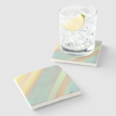 Blue Green Beach Coastal  ストーンコースター (横)