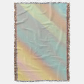 Blue Green Beach House Watercolor Pattern スローブランケット (正面縦)