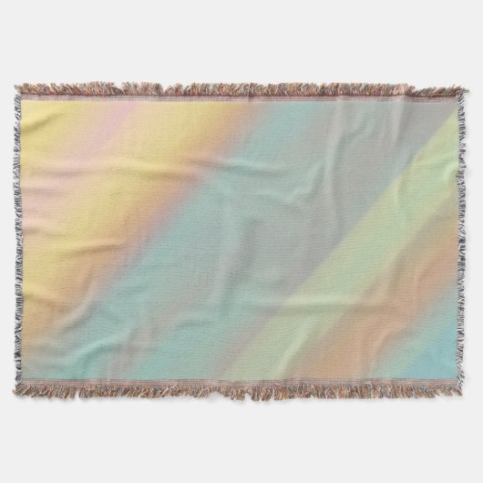 Blue Green Beach House Watercolor Pattern スローブランケット (正面)