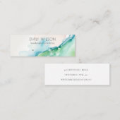 Blue Green Blush Watercolor Agate Earring Hoops スキニー名刺 (正面/裏面)