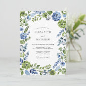 Blue Green Botanical Whimsical Wedding 招待状 (スタンド正面)