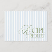 Blue & Green Bridal Shower Recipe Request エンクロージャーカード (正面)