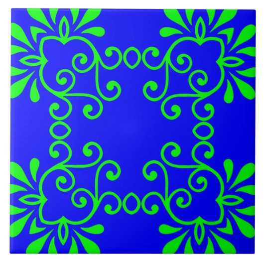 Blue & Green Ceramic Tile タイル (正面)