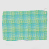 Blue Green Checker Abstract Pattern ゴルフタオル (横)