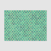 Blue Green Crushed Glass Mermaid Scales Decoupage 薄葉紙 (正面)