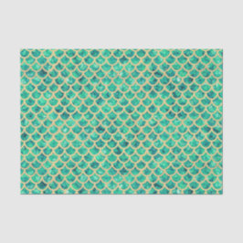 Blue Green Crushed Glass Mermaid Scales Decoupage 薄葉紙