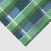 Blue Green Distressed Plaid Pattern Decoupage 薄葉紙 (詳細)