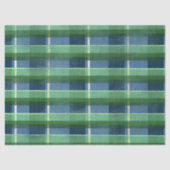 Blue Green Distressed Plaid Pattern Decoupage 薄葉紙 (正面)
