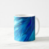 Blue Green Feather Abstract コーヒーマグカップ (正面右)