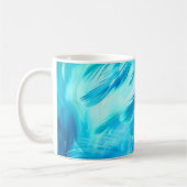 Blue Green Feather Abstract コーヒーマグカップ (左)