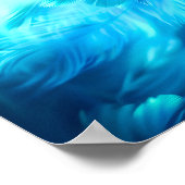 Blue Green Feather Abstract ポスター (角)