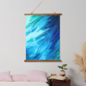 Blue Green Feather Abstract 吊り下げ型タペストリー (寝室)