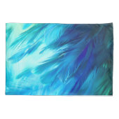 Blue Green Feather Abstract 枕カバー (裏面)