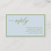 Blue Green Floral Watercolor Wedding  エンクロージャーカード (正面)