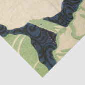 Blue Green Flowers in Ukiyo-e Woodblock Print 薄葉紙 (詳細)