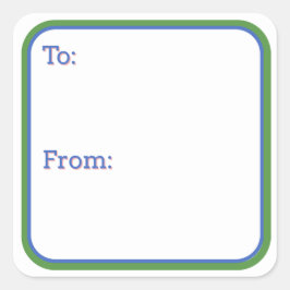 Blue & Green Gift  Sticker スクエアシール