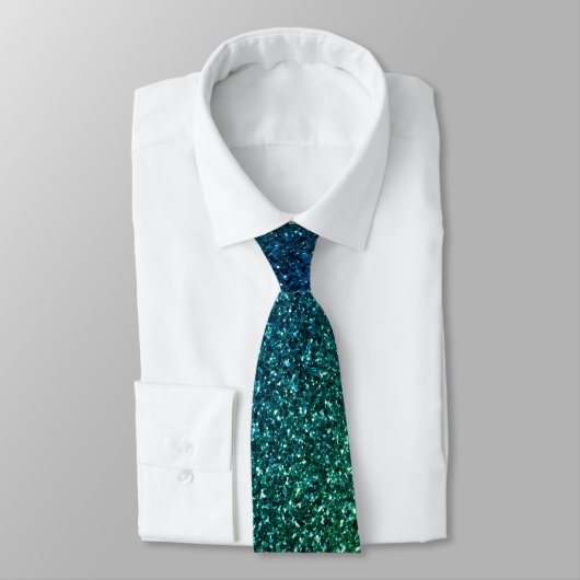 Blue Green Glitter Abstract Birthday Wedding Gift ネクタイ (タイ)