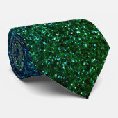 Blue Green Glitter Abstract Birthday Wedding Gift ネクタイ (ロール)