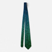 Blue Green Glitter Abstract Birthday Wedding Gift  ネクタイ (裏面)