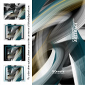 Blue Green Gold Black White Gray Abstract キャンバスプリント