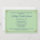 Blue, Green, Gold Class of 2026 Photo Graduation 招待状 (裏面)