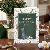 Blue Green Golf Theme Happy Father's Day カード