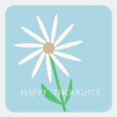 Blue-Green Happy Thoughts with Daisy スクエアシール (正面)