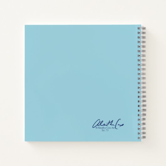 Blue-Green Happy Thoughts with Daisy ノートブック (裏面)