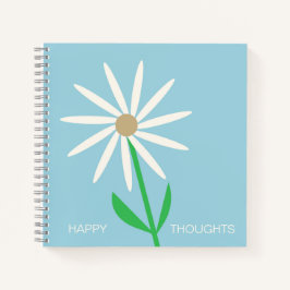 Blue-Green Happy Thoughts with Daisy ノートブック