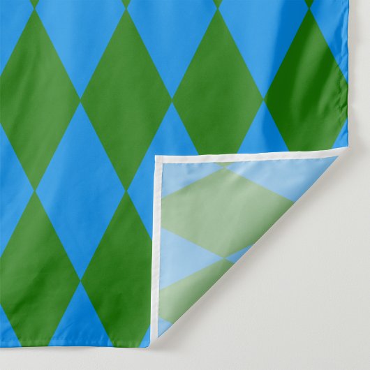 Blue Green Harlequin Checkered Design  ファブリック