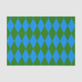 Blue Green Harlequin Checkered Design 薄葉紙 (正面)
